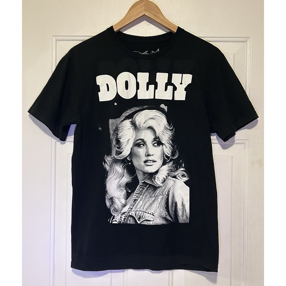 Dolly Parton Black Graphic T-Shirt Unisex Medium Short Sleeve Country Music Tee - Picture 1 of 6